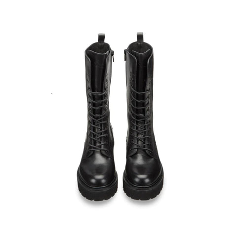 Anfibi Donna alti modello Slash, con lacci e zip
